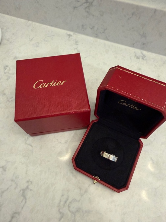 Cartier Jewelry - Cartier white gold with diamond’s ring in signature Red Presentation Box